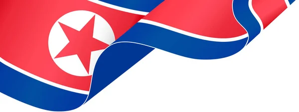 Nordkorea Flagga Våg Isolerad Png Eller Transparent Bakgrund — Stock vektor