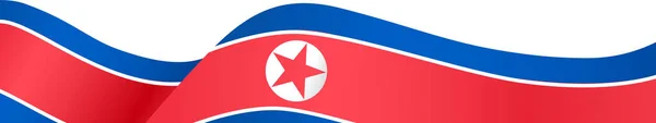 在浮点或透明背景上隔离的朝鲜国旗波 — 图库矢量图片