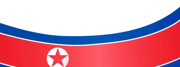 Onda Bandiera Nordcoreana Isolata Sfondo Png Trasparente — Vettoriale Stock