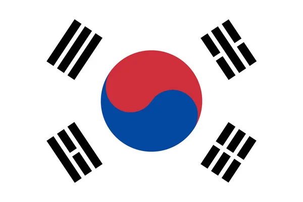 Corea Del Sud Bandiera Onda Isolata Sfondo Png Trasparente — Vettoriale Stock