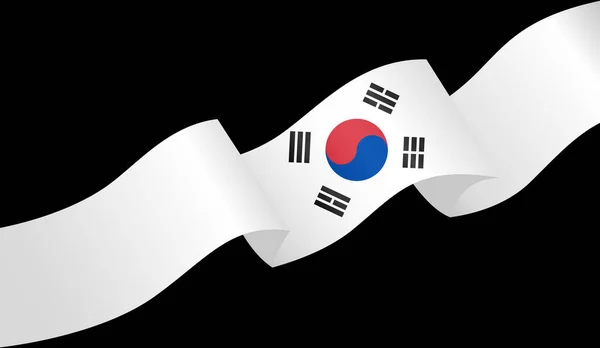 South Korea Flag Wave Isolated Png Transparent Background — Stock Vector