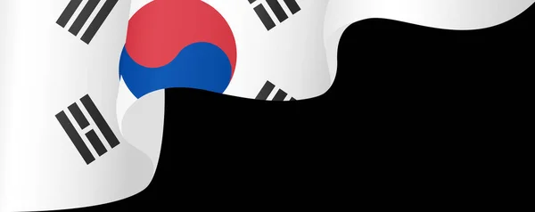 Vague Drapeau Corée Sud Isolée Sur Fond Png Transparent — Image vectorielle