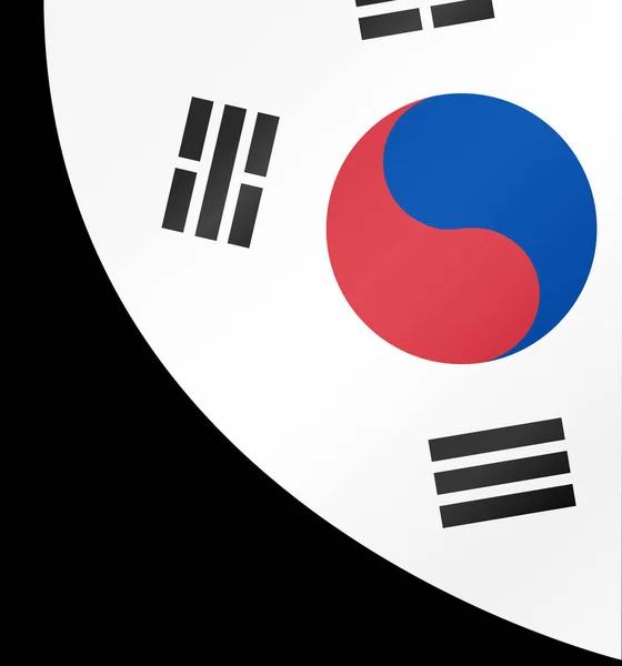 Onda Bandeira Coreia Sul Isolado Png Fundo Transparente — Vetor de Stock