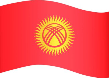 Kırgızistan bayrak dalgası png veya şeffaf arkaplanda izole edildi