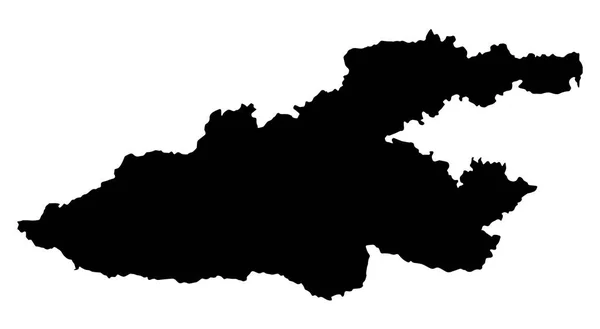 Kırgızistan Haritasını Siyah Renkte Beyaz Arkaplanda Izole — Stok Vektör