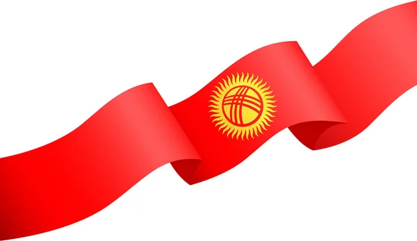 Волна Флага Кыргызстана Изолирована Png Прозрачном Фоне — стоковый вектор