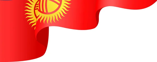 Kyrgyzstan Flag Wave Isolated Png Transparent Background — Stock Vector