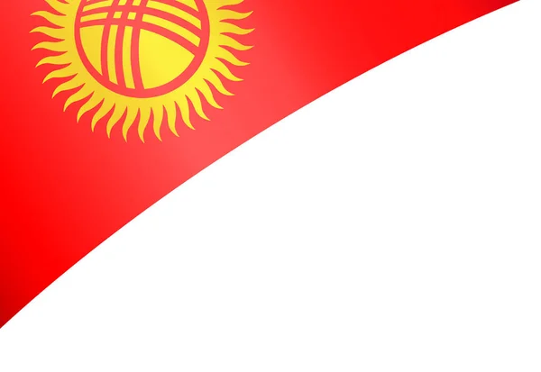 Pngまたは透明な背景で隔離されたキルギスタンの旗の波 — ストックベクタ