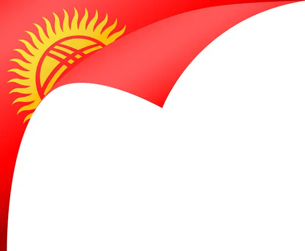 Onda Bandera Kirguistán Aislada Sobre Fondo Png Transparente — Archivo Imágenes Vectoriales