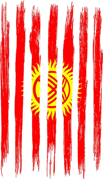 Bandeira Quirguistão Com Tinta Escova Texturizada Isolada Png Fundo Transparente — Vetor de Stock