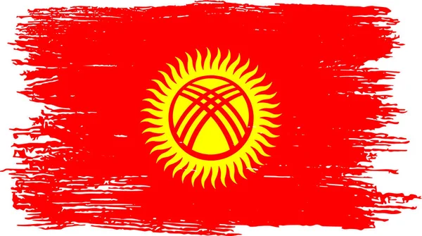 Σημαία Κιργιζίας Βαφή Υφή Πινέλου Που Απομονώνεται Png Διαφανές Φόντο — Διανυσματικό Αρχείο