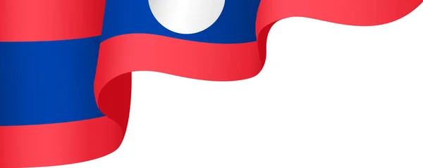 Die Laotische Flagge Weht Isoliert Auf Png Oder Transparentem Hintergrund — Stockvektor