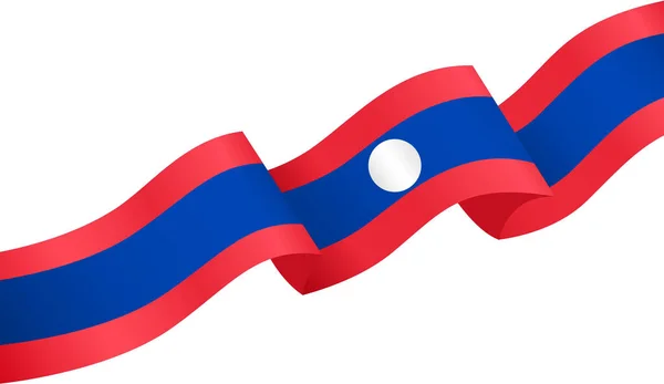 Onda Bandera Laos Aislada Sobre Fondo Png Transparente — Vector de stock