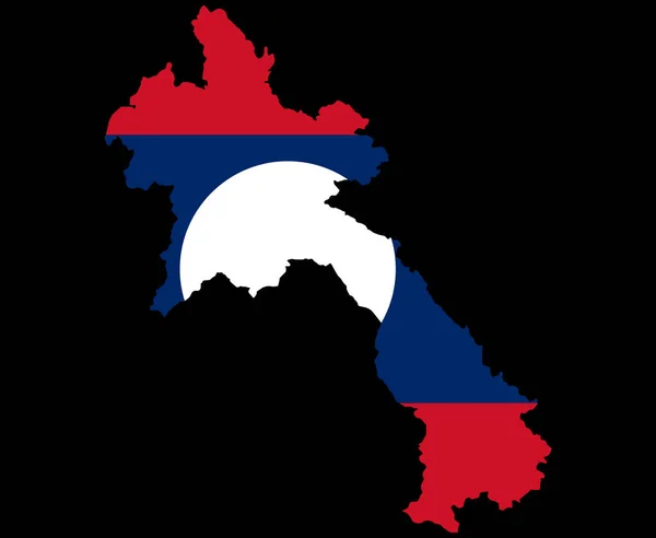 Drapeau Laos Sur Carte Sur Fond Transparent — Image vectorielle