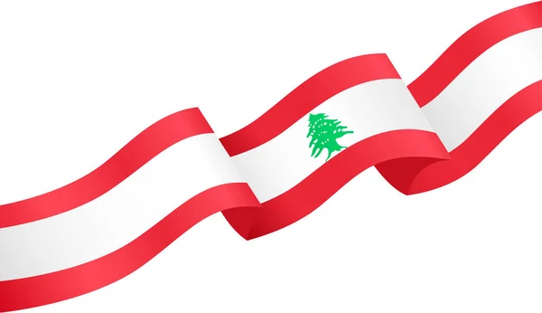 Fala Flagi Libanu Odizolowana Png Lub Przejrzystym Tle — Wektor stockowy