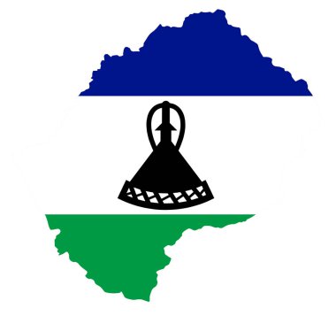 Şeffaf arkaplanda Lesotho bayrağı