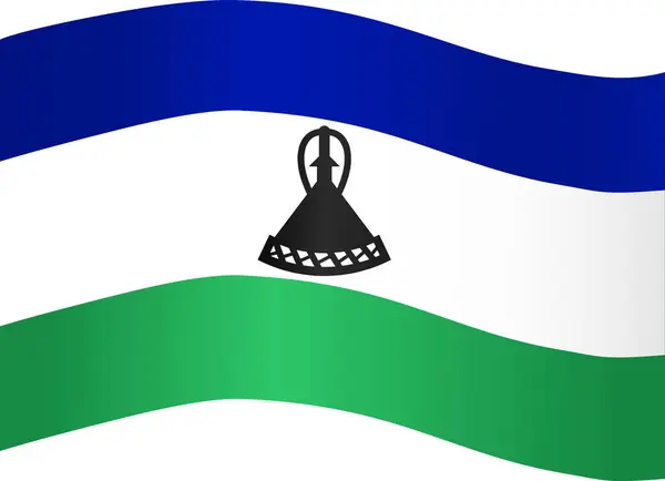 Lesotho Zászló Hullám Elszigetelt Png Vagy Átlátszó Háttér — Stock Vector