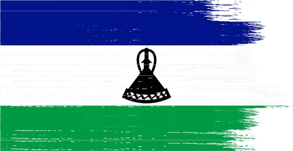 Drapeau Lesotho Avec Peinture Pinceau Texturée Isolée Sur Fond Png — Image vectorielle