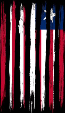 Fırça boyası desenli Liberya bayrağı png veya şeffaf arkaplanda izole edilmiş