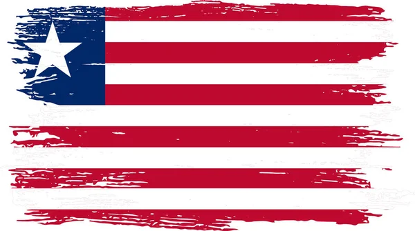 Fırça Boyası Desenli Liberya Bayrağı Png Veya Şeffaf Arkaplanda Izole — Stok Vektör