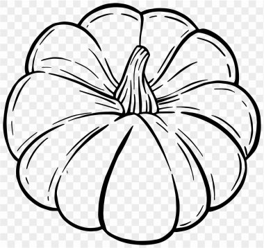 Fırça stilinde el çizimi balkabağı Şükran Günü için şeffaf PNG arka planda izole 