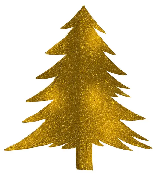Árbol Navidad Partículas Brillo Dorado Con Estrella Aislada Png Ilustración — Vector de stock