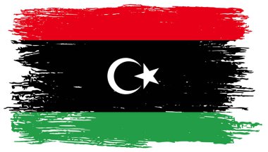 Fırça boyası desenli Libya bayrağı png veya şeffaf arka plan illüstrasyonunda izole edildi