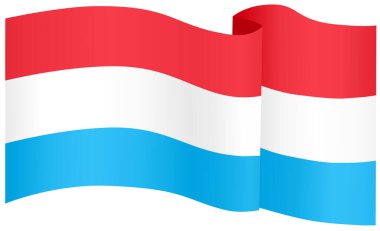 Lüksemburg bayrak dalgası png veya şeffaf arkaplan vektör illüstrasyonunda izole edildi.