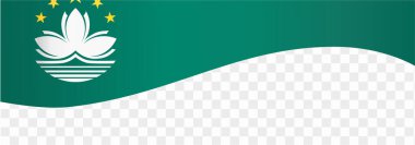 Macau bayrak dalgası png ya da şeffaf arkaplan vektörü resimlemesinde izole edildi.