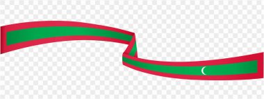 Maldivler bayrak dalgası png veya şeffaf arkaplan vektör resimlemesi üzerinde izole.