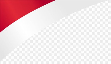 Monako bayrak dalgası png ya da şeffaf arkaplan vektörü resimlemesinde izole edildi.