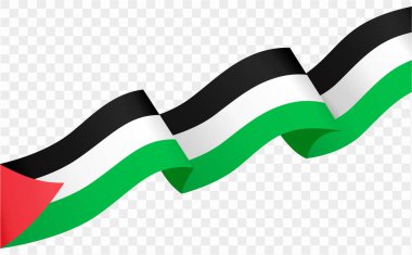Filistin bayrak dalgası png veya şeffaf arkaplan vektörü resimlemesi üzerinde izole.