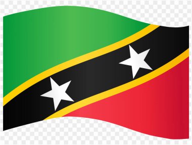 Saint Kitts ve Nevis bayrak dalgaları png ya da şeffaf arkaplan vektörü illüstrasyonunda izole edildi.