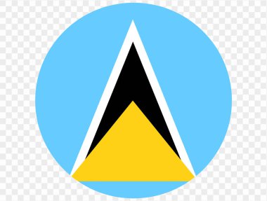 Png ya da şeffaf arkaplanda Saint Lucia bayrağı düğmesi. vektör illüstrasyonu. 