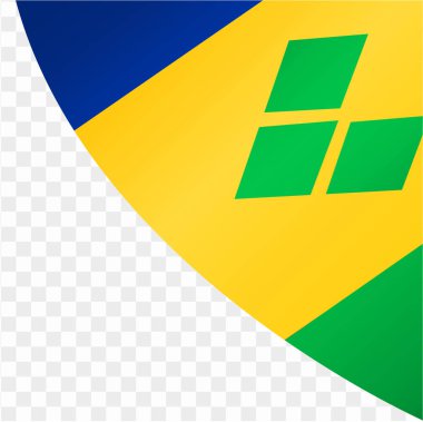 Saint Vincent ve Grenadines bayrak dalgası png veya şeffaf arkaplan vektör illüstrasyonunda izole.