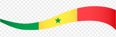 Senegal bayrak dalgası png veya şeffaf arkaplan vektörü resimlemesinde izole edildi.