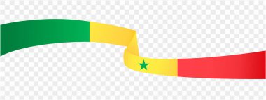 Senegal bayrak dalgası png veya şeffaf arkaplan vektörü resimlemesinde izole edildi.
