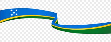 Solomon Adaları bayrak dalgası png veya şeffaf arkaplan vektörü resimlemesi üzerinde izole.