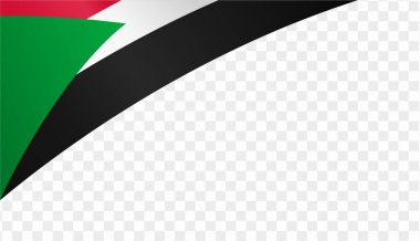 Sudan bayrak dalgası png veya şeffaf arkaplan vektörü resimlemesinde izole edildi.