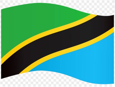 Tanzanya bayrak dalgası png veya şeffaf arkaplan vektör resimlemesi üzerinde izole.