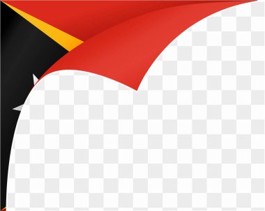 Png veya şeffaf arkaplan vektörü resimlemesinde izole edilmiş Timor Leste bayrak dalgası.