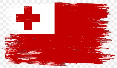 Tonga bayraklı fırça boyası png ya da şeffaf arkaplanda izole edilmiş. vektör illüstrasyonu 