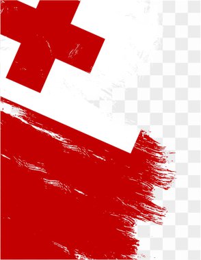 Tonga bayraklı fırça boyası png ya da şeffaf arkaplanda izole edilmiş. vektör illüstrasyonu 