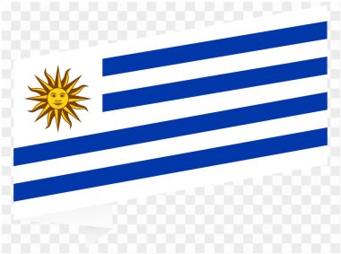 Uruguay bayrak dalgası png veya şeffaf arkaplan vektör resimlemesi üzerinde izole. 