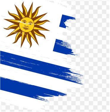 Uruguay bayraklı fırça boyası png ya da şeffaf arkaplanda izole edilmiş. vektör illüstrasyonu 