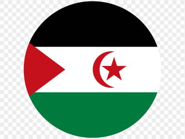 Batı Sahra bayrak düğmesi png üzerinde veya şeffaf arkaplanda. vektör illüstrasyonu. 