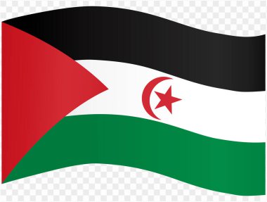 Batı Sahra bayrak dalgası png veya şeffaf arkaplan vektör resimlemesi üzerinde izole. 