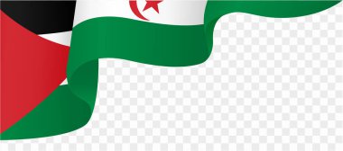 Batı Sahra bayrak dalgası png veya şeffaf arkaplan vektör resimlemesi üzerinde izole. 