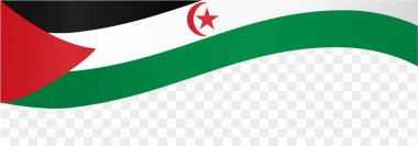 Batı Sahra bayrak dalgası png veya şeffaf arkaplan vektör resimlemesi üzerinde izole. 