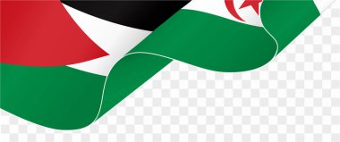 Batı Sahra bayrak dalgası png veya şeffaf arkaplan vektör resimlemesi üzerinde izole. 